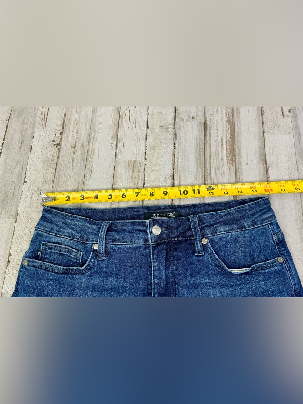 Judy Blue Jeans Womens 14W Petite Blue High Rise Straight Fit - Picture 6 of 11